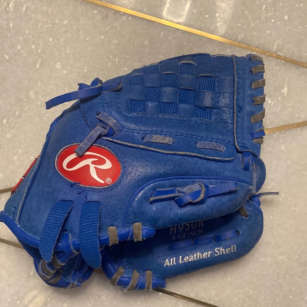 Kids all leather baseball mitt size 91/2